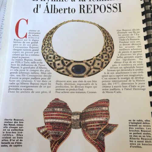French article on the press for Maison Repossi  1996 