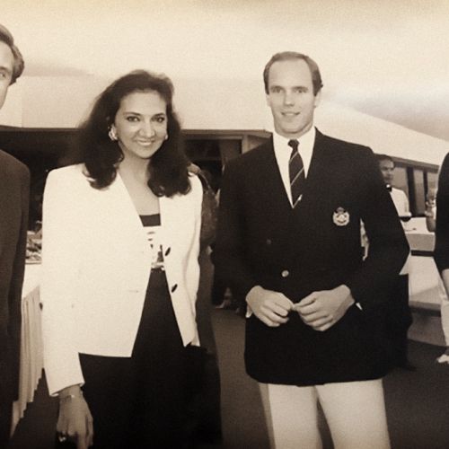 Mr & Mrs Alberto Repossi, HSH Prince Albert and a friend in 1978