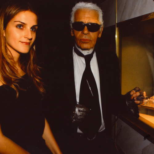 Miss Gaia Repossi and Mr Karl Lagerfeld, Paris Czarina exhibition 2008