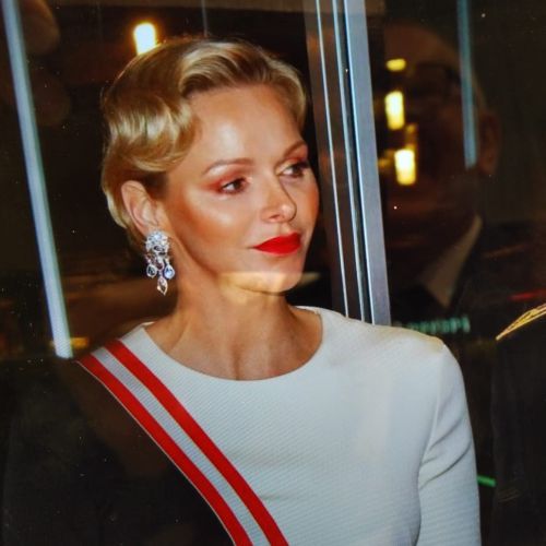 HSH Princess Charlene of Monaco wearing Repossi high jewellery earrings