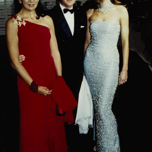 Mr and Mrs Alberto Repossi and model Tasha di Vasconcelos at Diamonds exhibition in London 2000